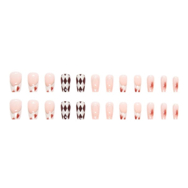 24st Nail Art Fake Nails DIY Fake Nail French Bling Finger Nail 8 one-size