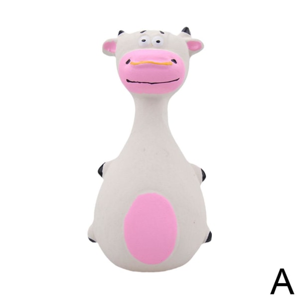 Pipande latexgummi hundleksaker, gummivokalleksaker för interaktiva cow One-size