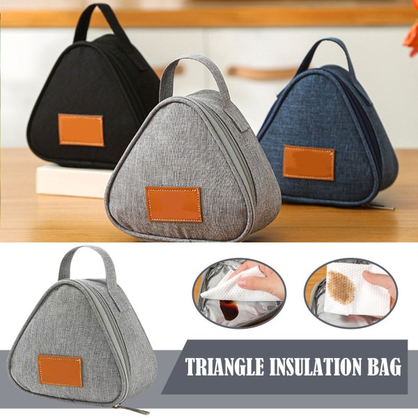 Mini Triangel Lunch Box.Bag Ice Pack Bento Frukost Mat Insula blue One-size