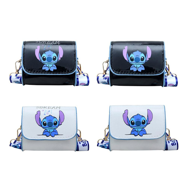Stitch Messenger Väska Tecknad Söt Flickor PU Läder Underarms Mini Väska Tote Mode Kvinnor Z1W4 Black without letter