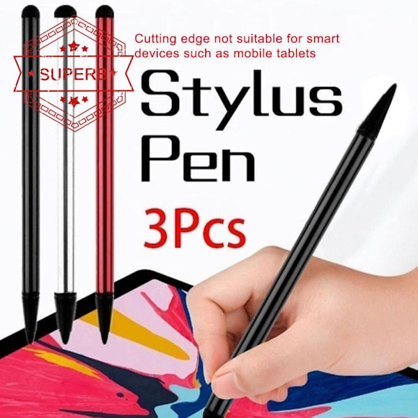Enkel Dubbelverkande Pekskärmspenna Mobiltelefon Stylus Rörpenna Touch Q4b5 red One-size