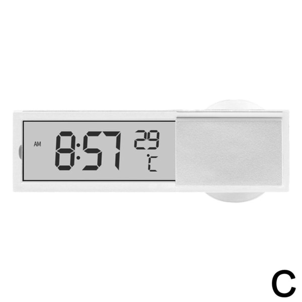 Bilmonterad LCD Digital Display Sugkopp Typ Klocka Termomet C 1pcs