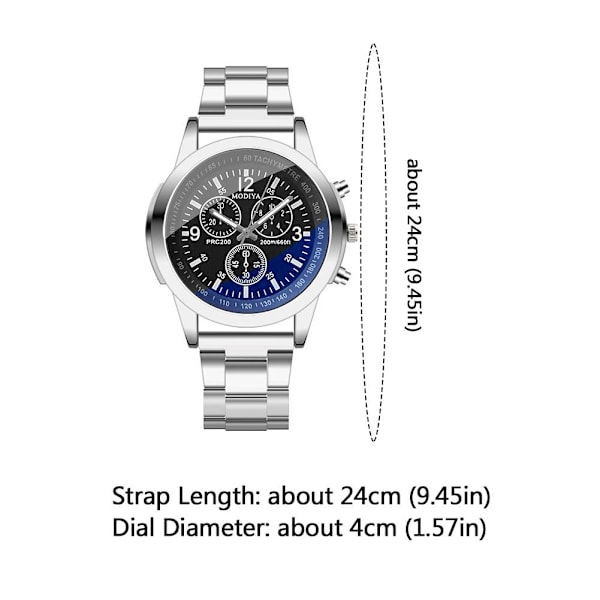 Mode Quartz Klocka Stålarmband Herrklocka Presentklocka T1E3 Black One size