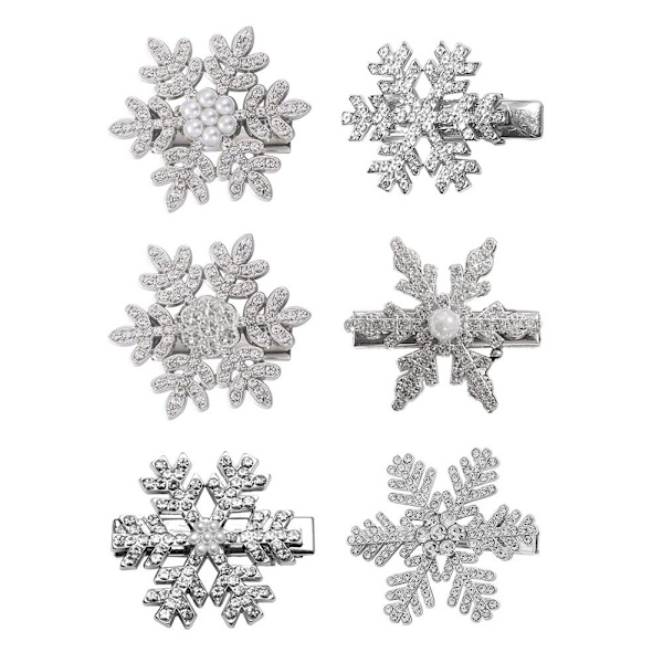 Söt Snöflinga Hårklämma Delikat Strass Hårnål AU För Kvinnor Hår A6U7 style2 One size