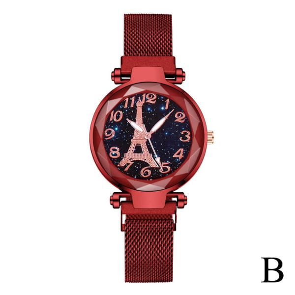 Mode Paris Tower Watch Mode Eiffeltornet Star Digital Wome Red One size