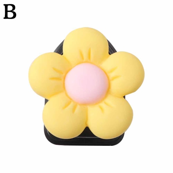 Mini-krokar med blommönster, klibbiga bilkrokar, kreativa inredningskrokar V7L5 R3S5 Sa yellow 1pcs