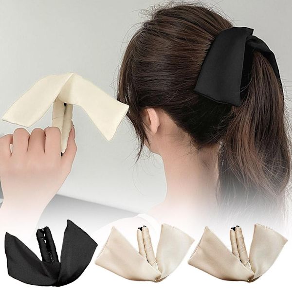 Elegant och utsökt kaninöron bananklämma söt koreansk high-end lätt huvudbonad stil B3f3 beige One size
