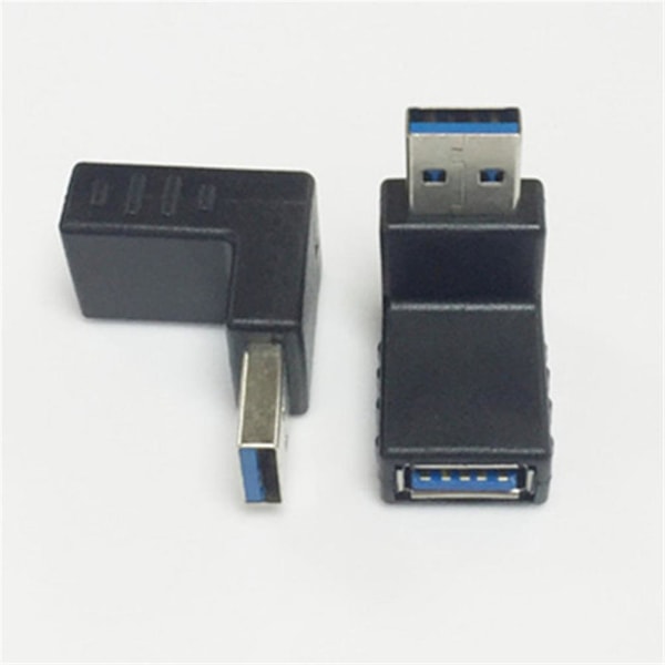 90 graders USB 3.0 hane till hona adapterkontakt vinkel förlängning black one-size