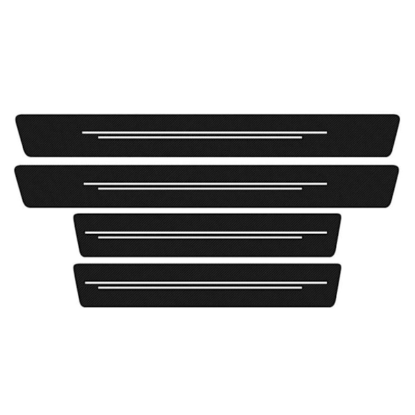 4 ST Kolfiber Bil Dörr Tröskel Skyddsremsa Klistermärke Tuff Slitstark A9T G6Z8 White One size