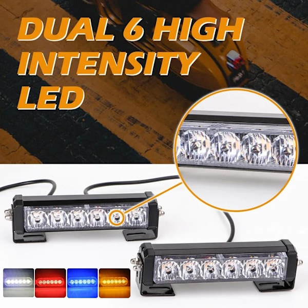 12V 24V Bil LED-strobbeljus Blinkande Grilllampor Nödsituation  blue 1pcs