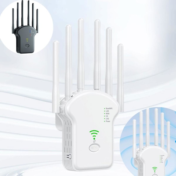 Trådlös Repeater Wifi-signalförstärkare 2-bands Extender Hem Rou Black US300M