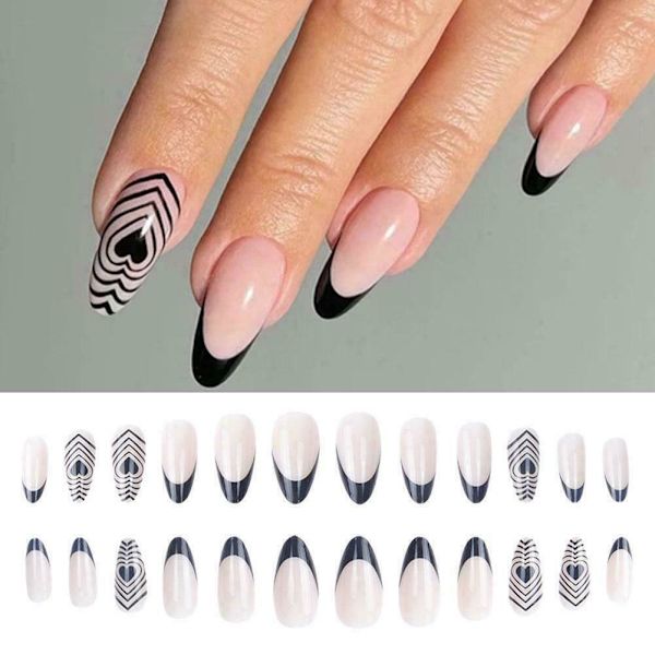 Falska Naglar Mandel Stiletto Lång Bling Art Akryl --us Tips D1G0 C One-size