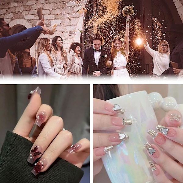 Bärbar Nagelplåster Ren Åtrå Vind Medium Längd Falska Naglar Nagelplåster Bär L1I4 3 set