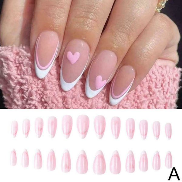 Falska Naglar Mandel Stiletto Lång Bling Art Akryl --us Tips D1G0 C One-size