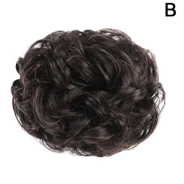Clip In Hair Messy Bull Hair Extensions Updo Scrunchie Hairpiece brown black 1pcs