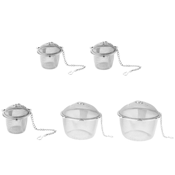 5 storlekar rostfritt stål tesil Infuser Soup Hot Pot Filter silverA 4.5cm