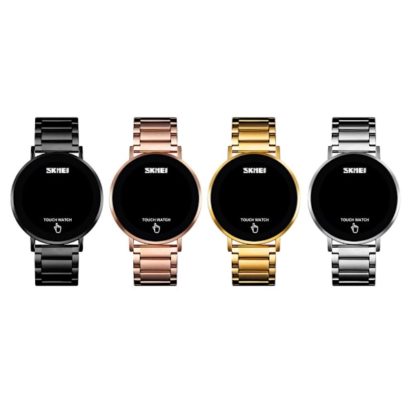 Skmei 1550 LED Klocka Enkel Modeklocka Stålarmband Vattentät Klocka Digital Display T9H2 Rose Gold One size