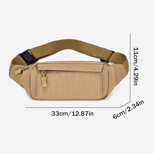 Ny Midjeväska för Män Mobiltelefonväska Multifunktionell Kamouflage Sportväska Crossbody Väska V9X7 Khaki onesize