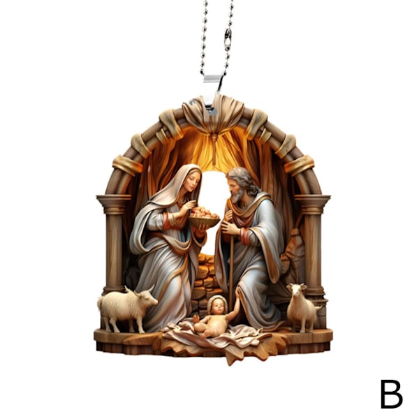 Julkrubba Ornament, Akryl 2D Jesu Födelse Style 2 1pcs