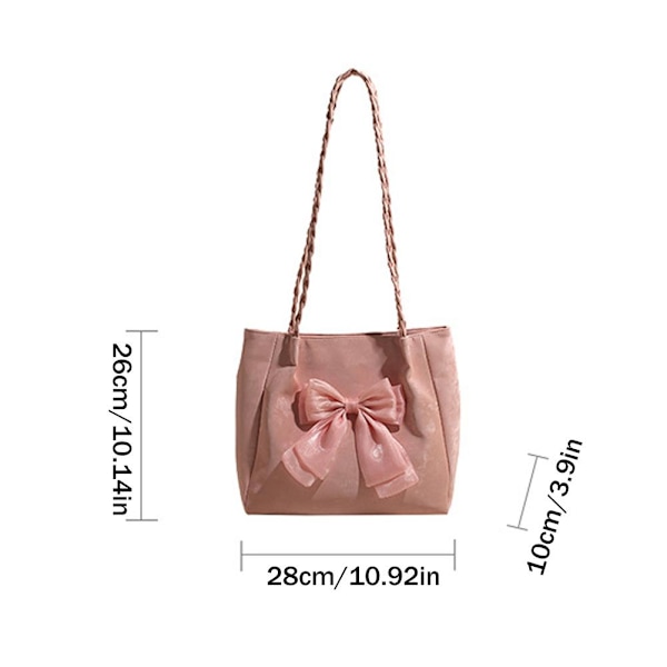 Vacker Klassisk Stor Rosett Axelväska Rosett Axelväska PU Mode Ny E2 Pink One size