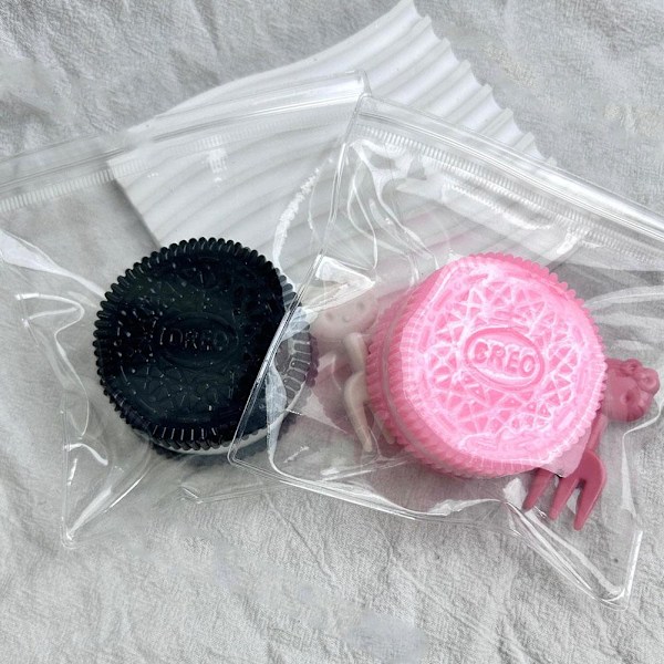 Söt Cartoon Ost Oreo Cookies Kaka Squishy Mat Slow Rising C Pink 1pcs