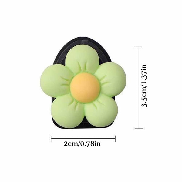 Mini-krokar med blommönster, klibbiga bilkrokar, kreativa inredningskrokar V7L5 R3S5 Sa yellow 1pcs