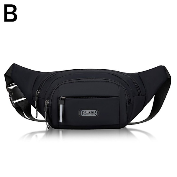 Multifunktionell Nylon Justerbar Midjeväsk Sling Bröstväska Shoul Blue One size