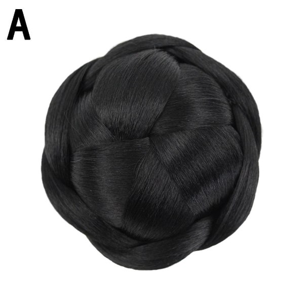 Flätad hårbulle för brudförlängningsklämma i Chignon Retro Hai  2# 12cm