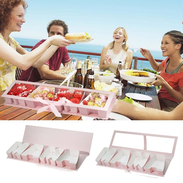 Mors dag blomlåda Tom blomsterpresentförpackning Numerisk bokstav Vikbar förpackning P4T1 Pink Opening