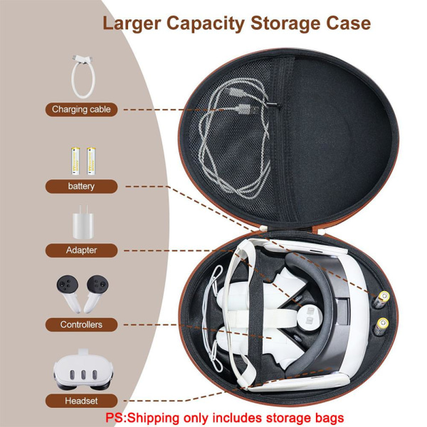Case för Meta Quest 3 Rugby Storage Bag med större kapacitet black one-size