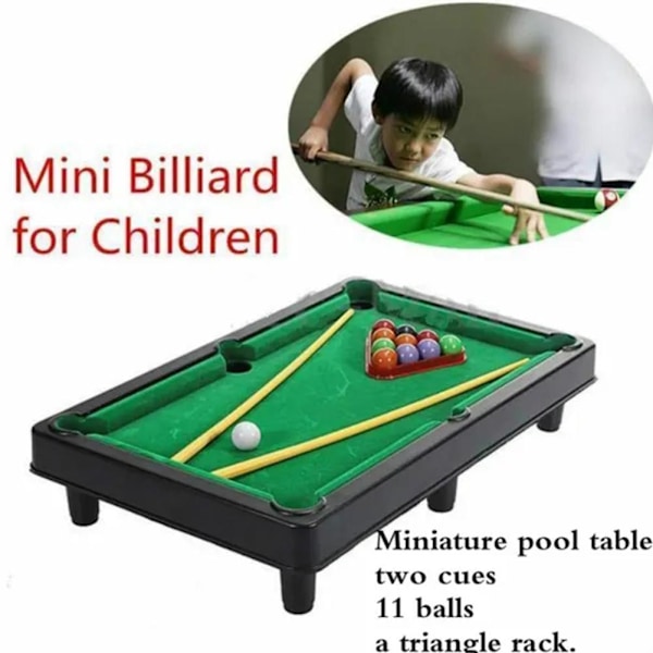 Mini Biljardbord Snookerspel med 2 Köer, Spelbollar & SNABB Y7Y7 Stress H8J5 small one-size