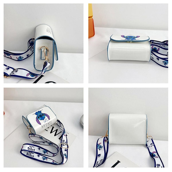 Stitch Messenger Väska Tecknad Söt Flickor PU Läder Underarms Mini Väska Tote Mode Kvinnor Z1W4 White without letter
