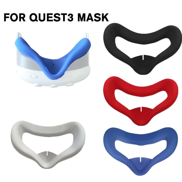 VR Face Silicone Cover Mask för Meta Quest 3 Headset Face Eye Ma black one-size
