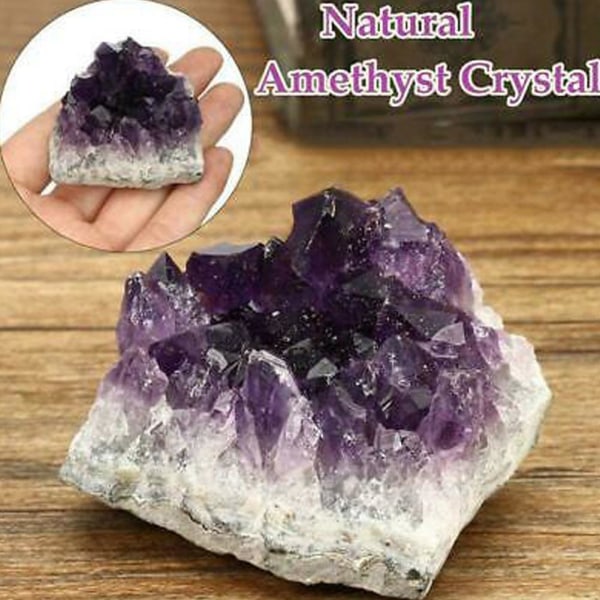 wppp 1 st Naturlig ametist Grov sten Kristallkluster Healing C purpleB 30g