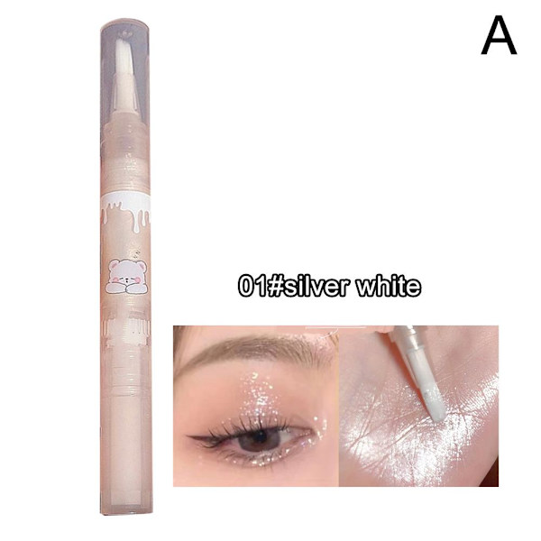 Glitter Flytande Highlighter Pen Skimmer Vattentät Flytande Gau Champagne F5R6 white One-size