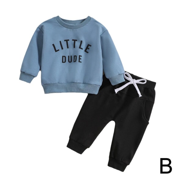 Baby Toddler Höst Vinter Outfits Printed långärmade sweatshirts blue 90CM  127d | blue 90CM | Fyndiq