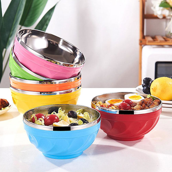 Färgglad Multifunktionell Dubbelskikts Skål i Rostfritt Stål Deco green one size