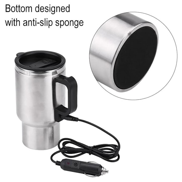 Resemugg med värme 500ml Bilbaserad Vattenkokare Kopp 12V F5Y1