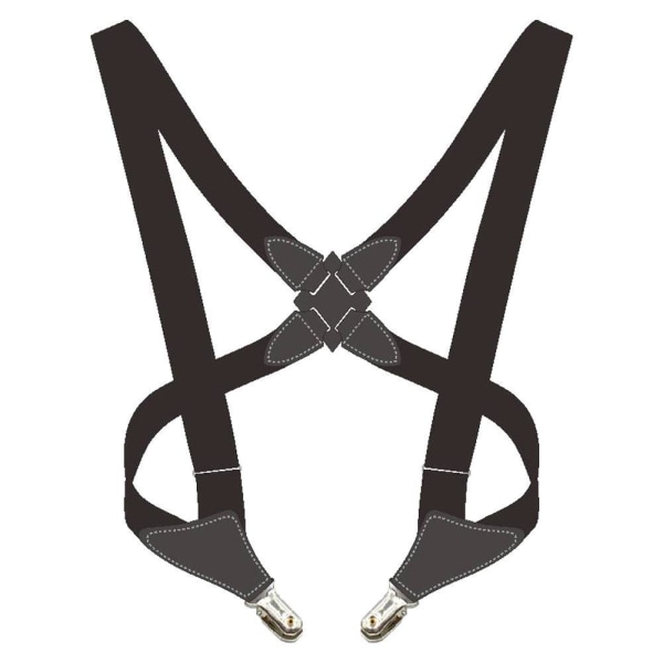 Mäns X Shape hängslen Justerbar elastisk hängslen Clip-on bälte S black One-size