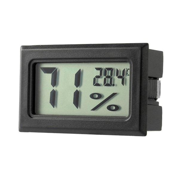 Digital hygrometer LCD termometer hygrometer vivarium orm black One-size