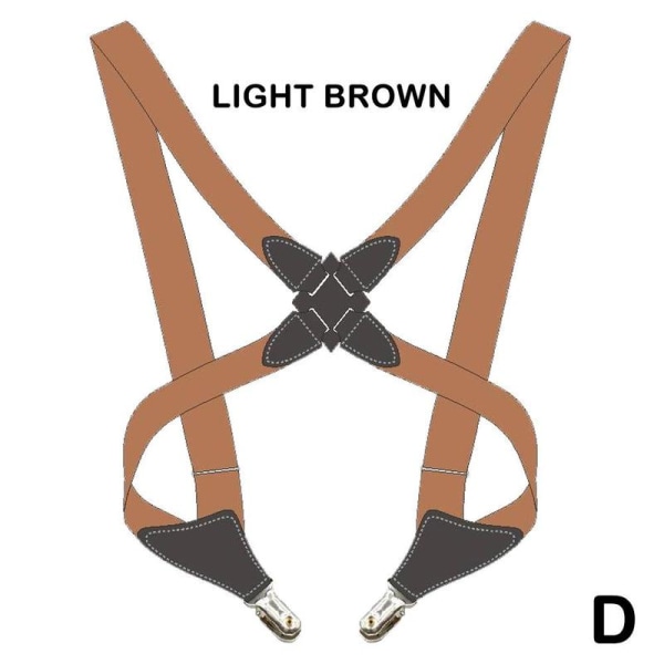 Mäns X Shape hängslen Justerbar elastisk hängslen Clip-on bälte S brown One-size