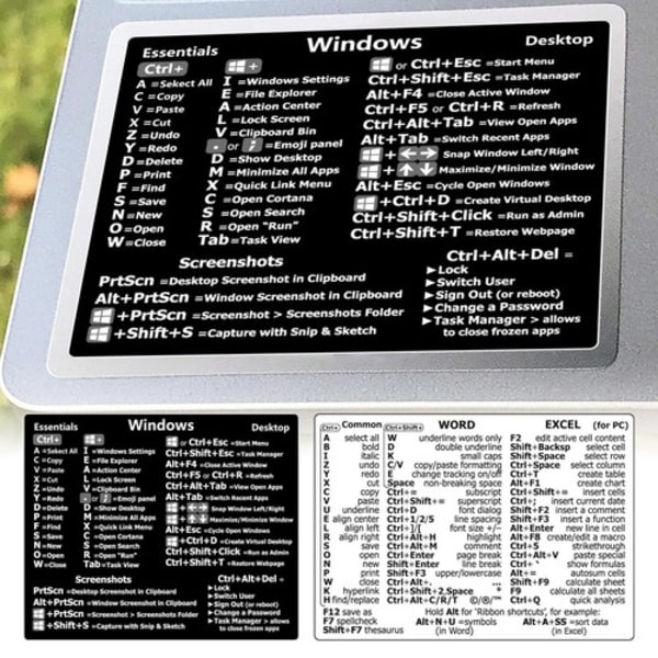 Tangentbord Genväg Klistermärke Referens för PC Laptop Windows PC for Window One-size