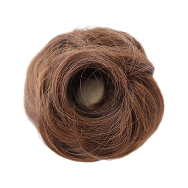 Hårbulle för kvinnor Syntetiskt hår Lockigt Rakt Slarvigt Hårbulle Scrunchies Dark Brown straight hair