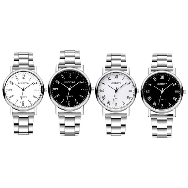 Herr Quartz Klocka Rostfritt Stål Armband Affärsklocka Mode Enkel Legeringsklocka För E7T0 White Digital scale
