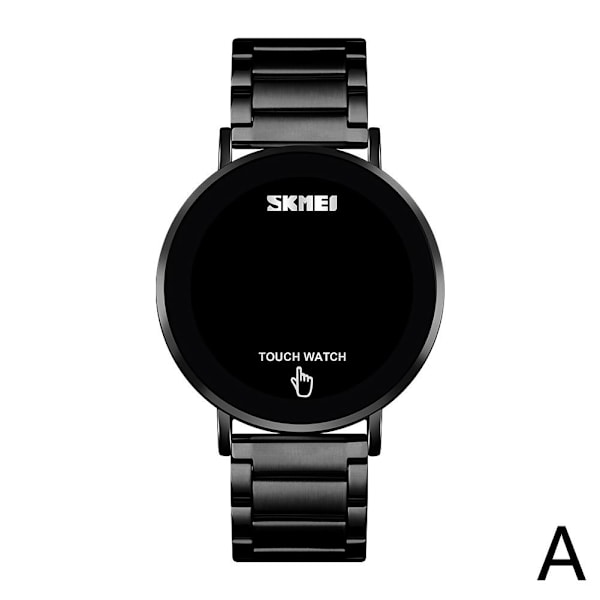Skmei 1550 LED Klocka Enkel Modeklocka Stålarmband Vattentät Klocka Digital Display T9H2 Black One size