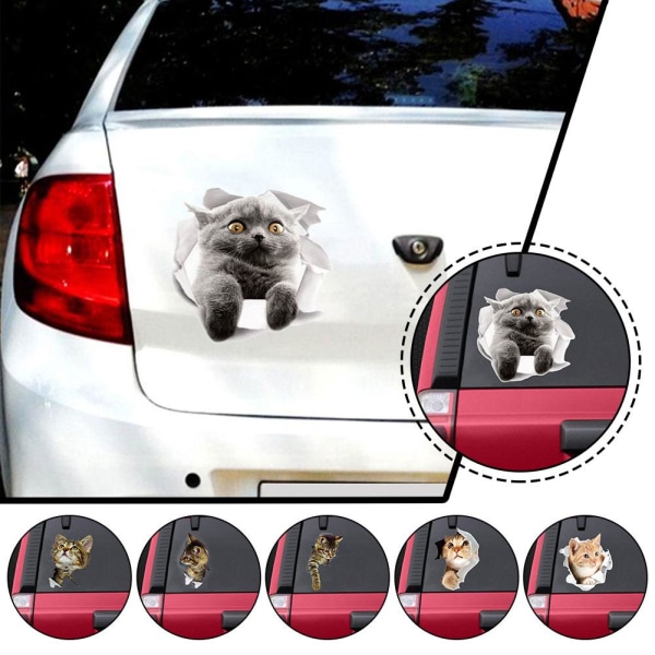 Creative Animal Cat Car Bildekal 3D Wall Stickers A 1pcs