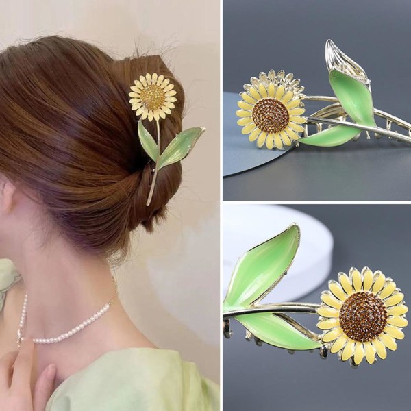 Tulip Hair Claw Clip Stor metall solros hårklämma Lily Flowe daisy one size