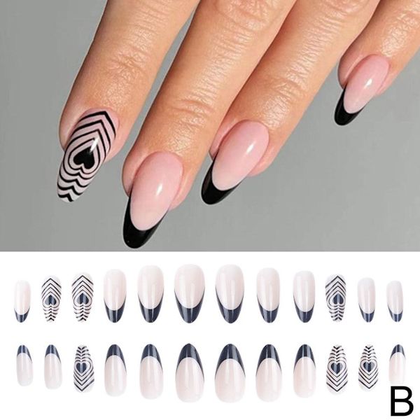 Falska Naglar Mandel Stiletto Lång Bling Art Akryl --us Tips D1G0 C One-size