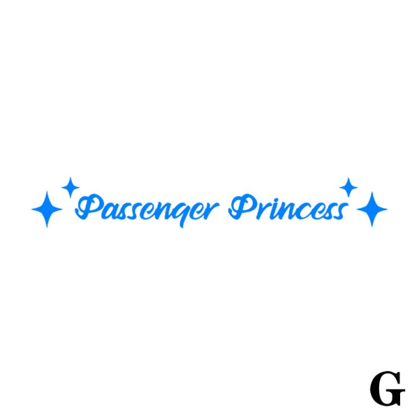 Passenger Princess Decal Sticker, Princess Sticker, Back View Mir Blue 10CM*2CM