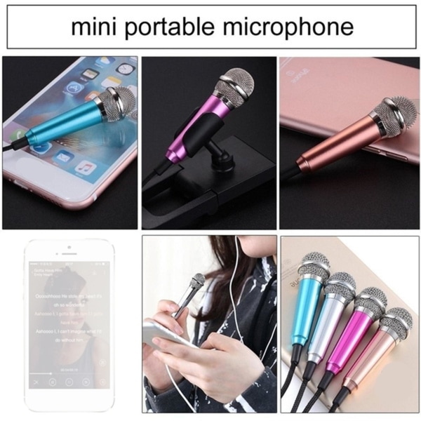 Minimikrofon Bärbar sång/instrumentmikrofon för mobil blue One-size